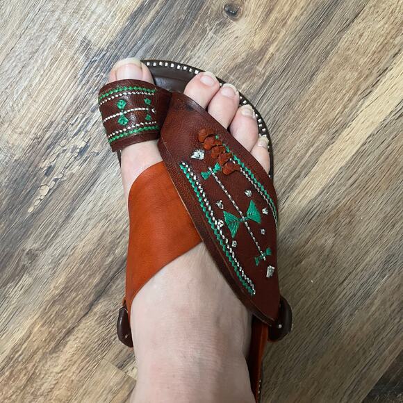 SandCruisers Men's Traditional Arabian Sandals Leather Beaded Size 9 - Picture 10 of 10